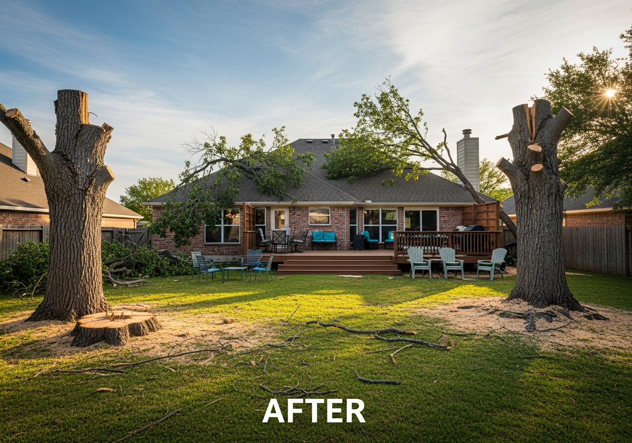 Before tree service in McKinney